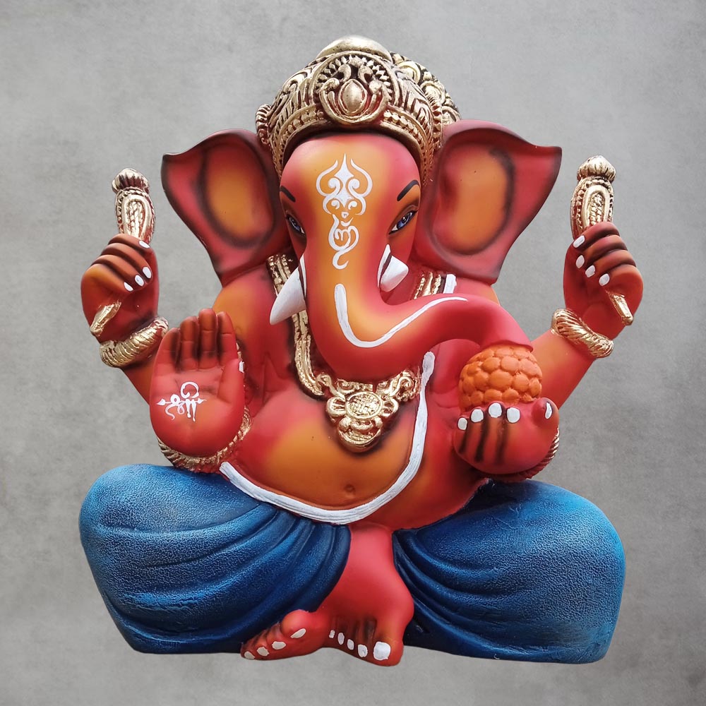 Sumukh Ganesha In Red / Blue by Satgurus