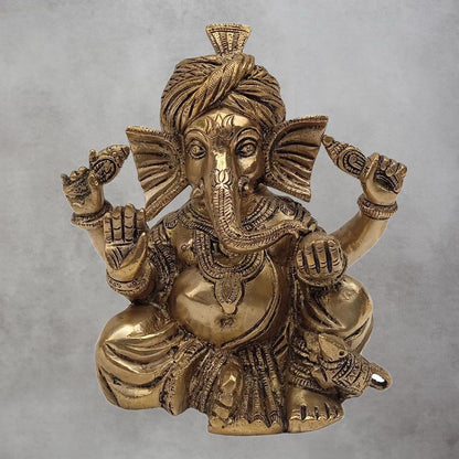 Brass Pagdi Ganesha - A by Satgurus