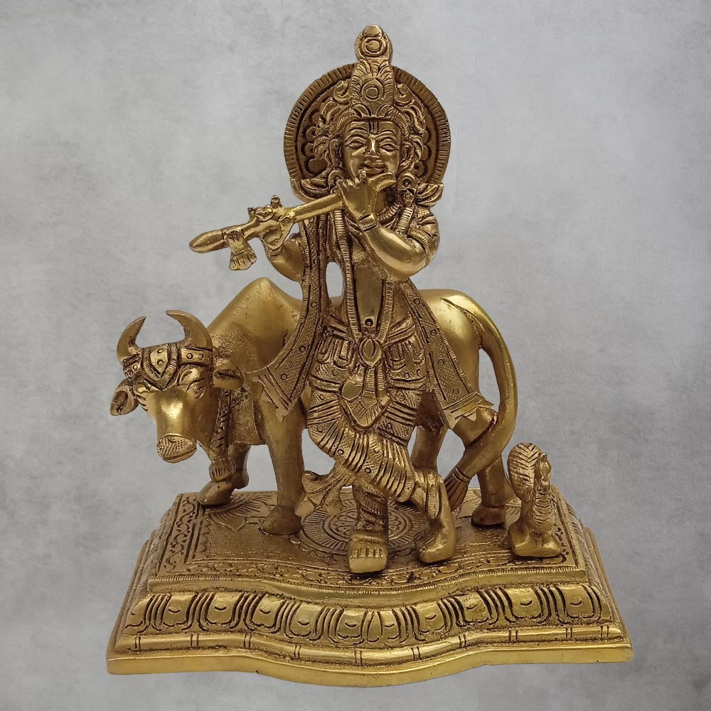 Brass Cow Krishna by Satgurus