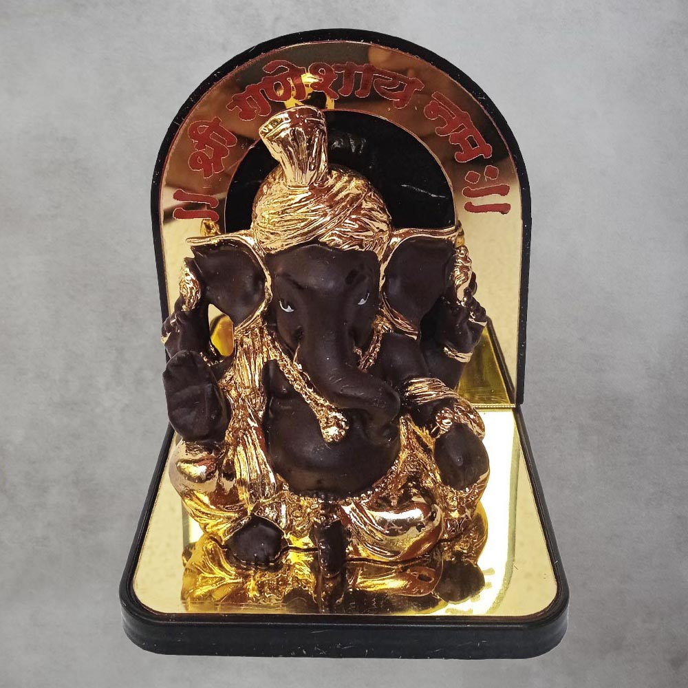 Brown Pagdi Ganesha With Arch by Satgurus