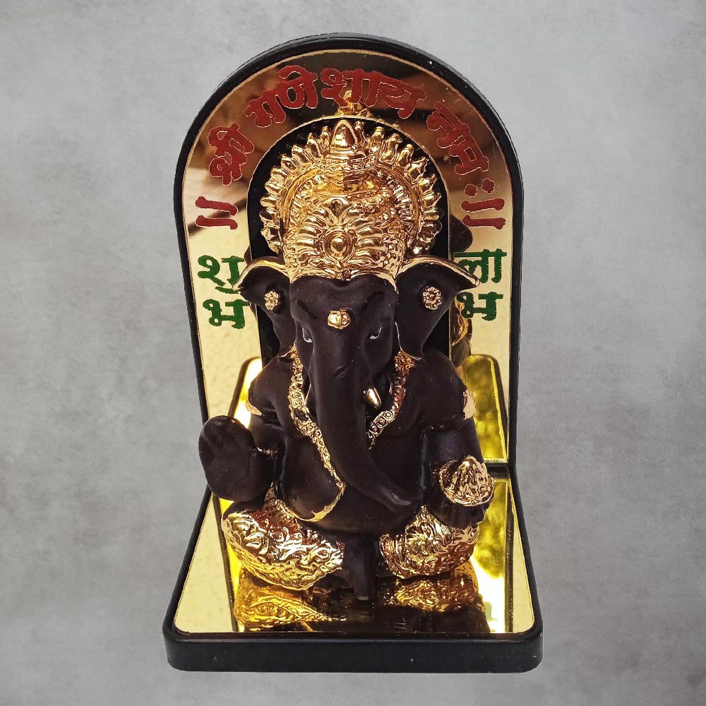 Brown Mukut Ganesha With Arch by Satgurus