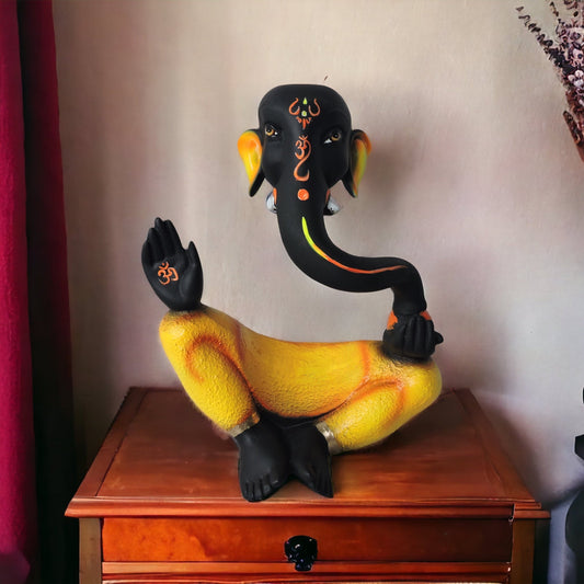 Abstract Laddu Ganesha Black/Orange Small by Satgurus