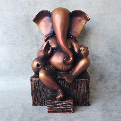 Abstract Modern Ganesha With Pillow / Copper by Satgurus