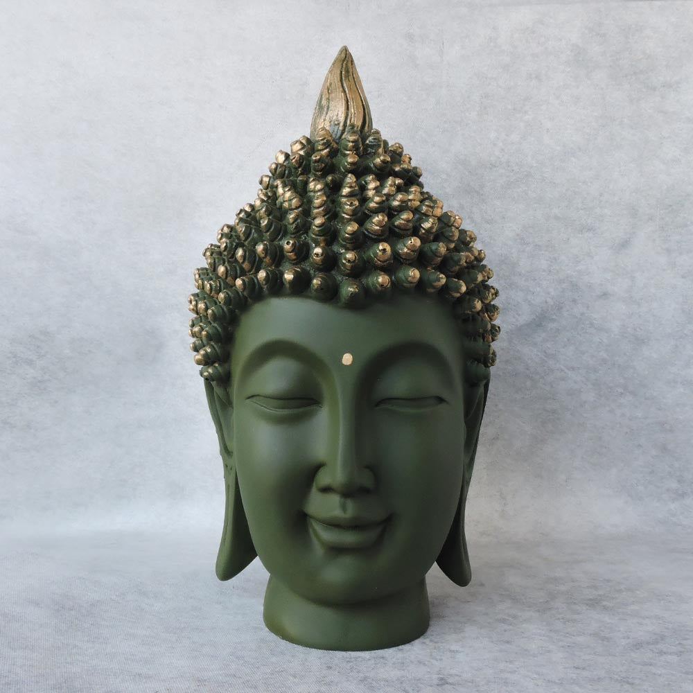 Buddha Head / Green by Satgurus