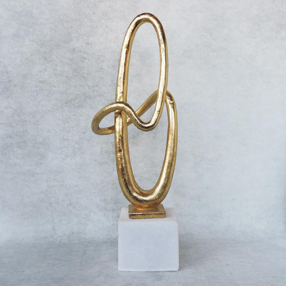 Tangled Gold Wire On Marble Base / Small by Satgurus