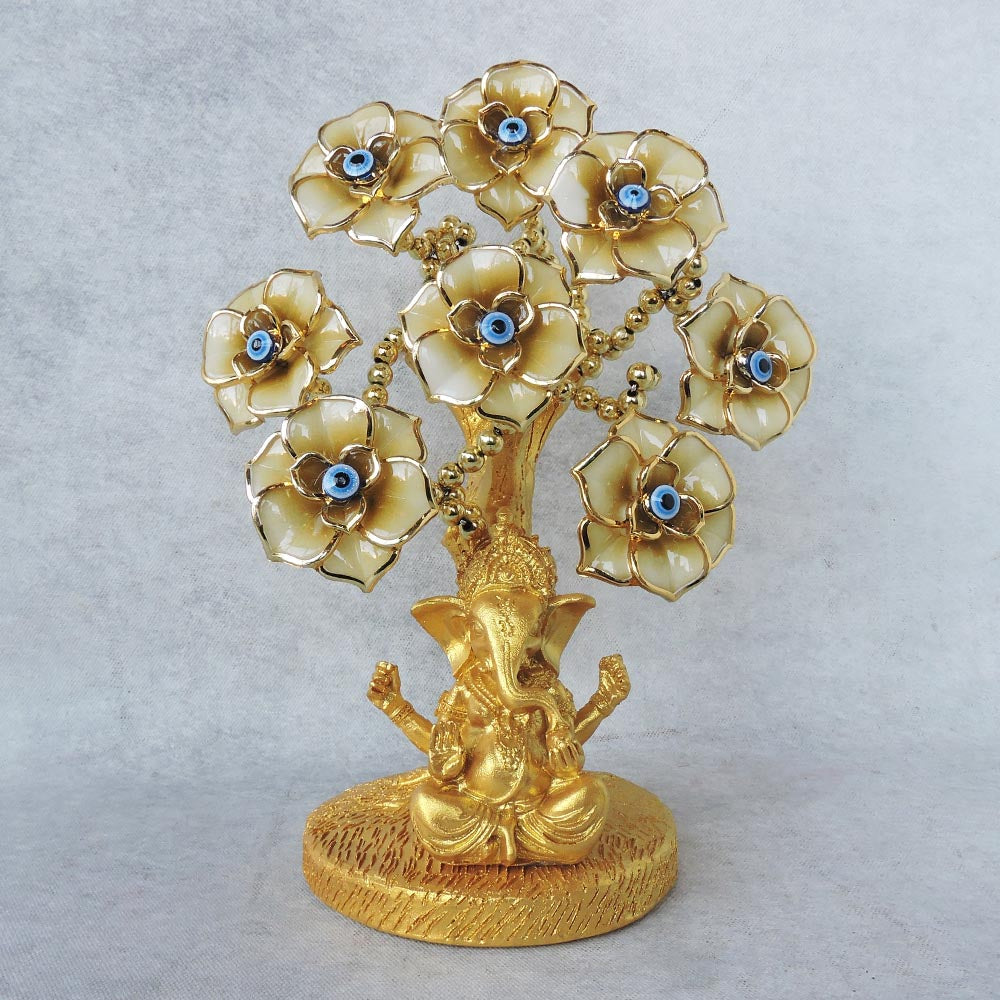 Ganesha With Evil Eye Tree / Gold by Satgurus