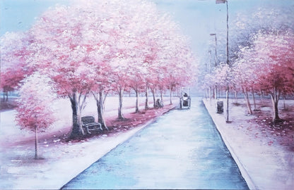 Pink Autumn Painting by Satgurus